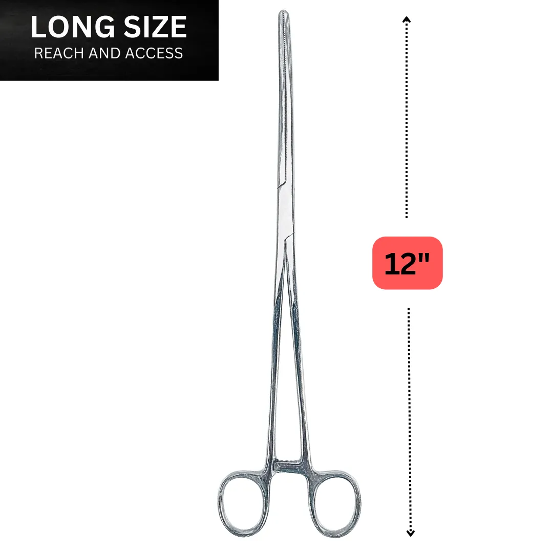 12" Curved Tip Stainless Steel Hemostat  - S3-03296