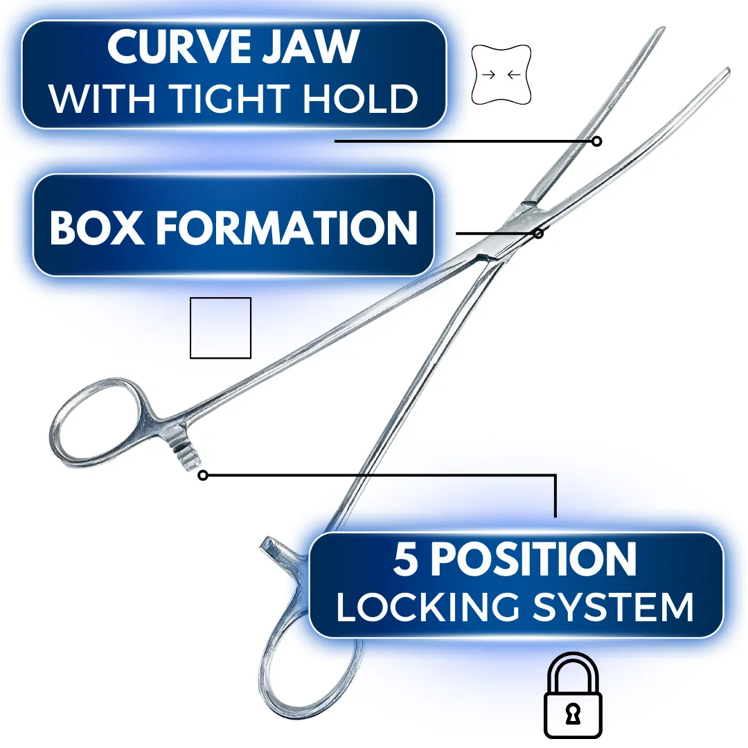 12" Curved Tip Stainless Steel Hemostat  - S3-03296