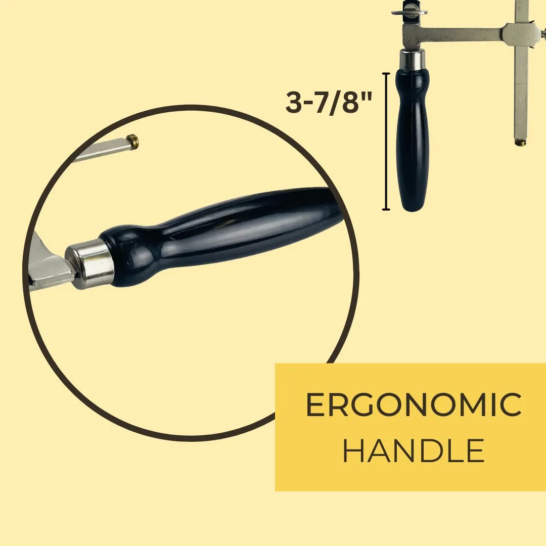 2 3/4 Inch Adjustable Jeweler's Saw Frame With Black Wooden Handle  - SAW-93870