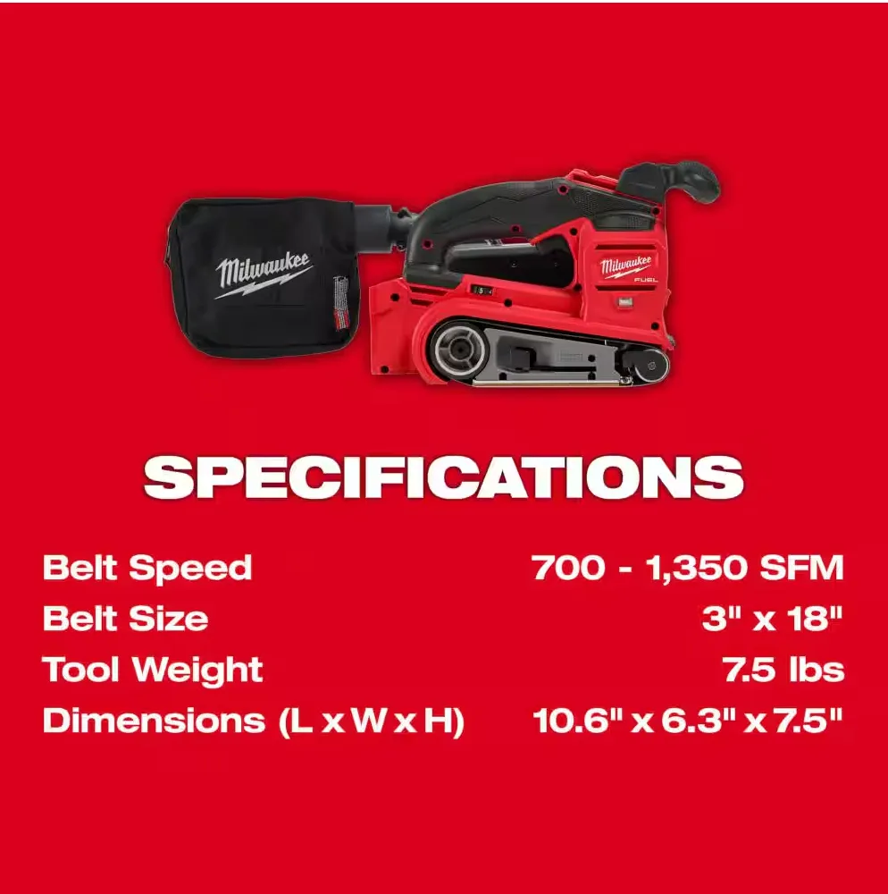 2832-20 Milwaukee M18 Fuel Belt Sander (Tool Only)