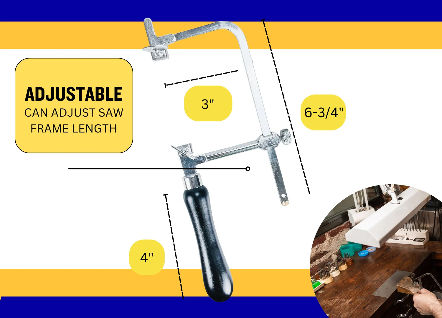 3" Jeweler's Adjustable Saw Frame  - TJ-03805