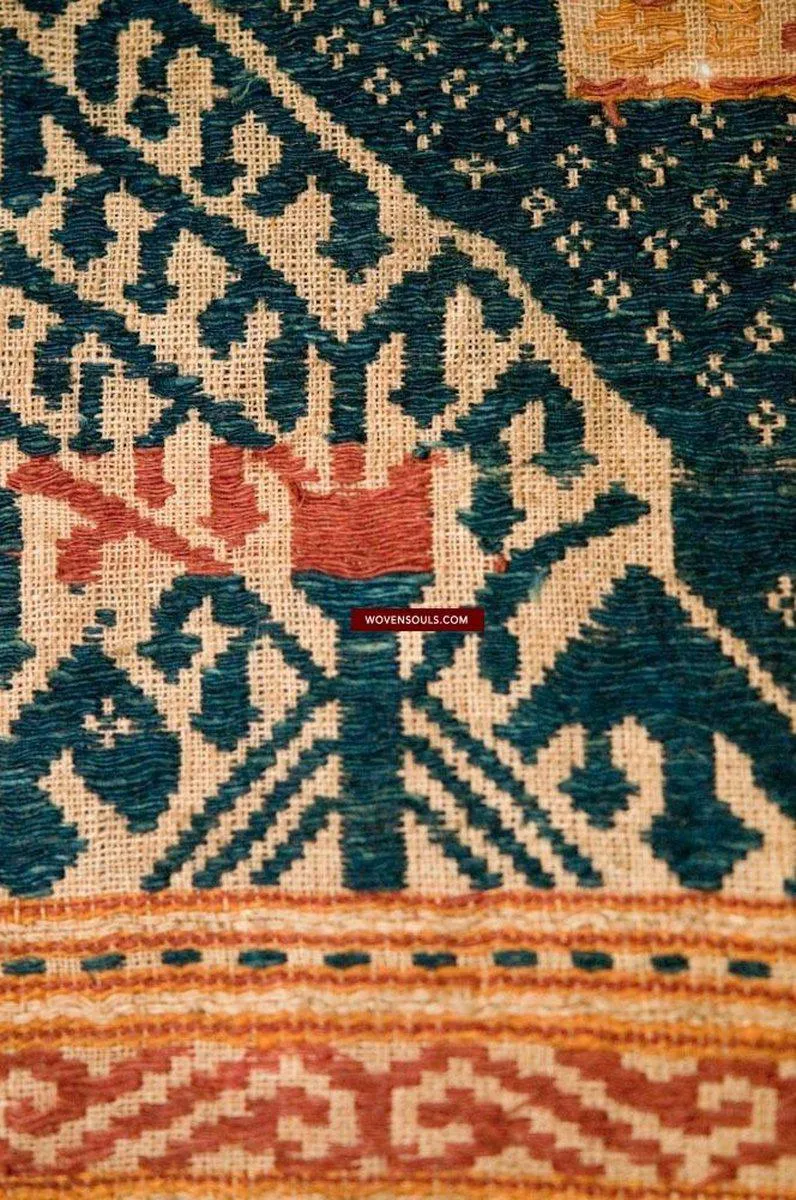 521 SOLD Antique Tampan Ship Cloth with Gorgeous Colors and superb Story