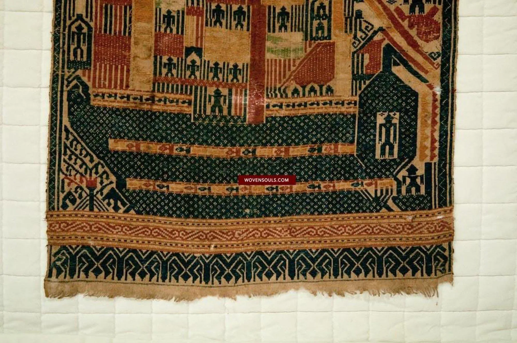 521 SOLD Antique Tampan Ship Cloth with Gorgeous Colors and superb Story