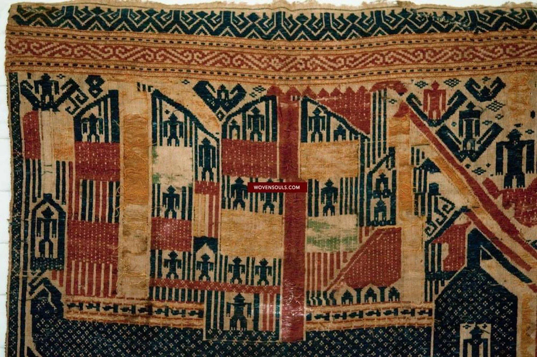 521 SOLD Antique Tampan Ship Cloth with Gorgeous Colors and superb Story