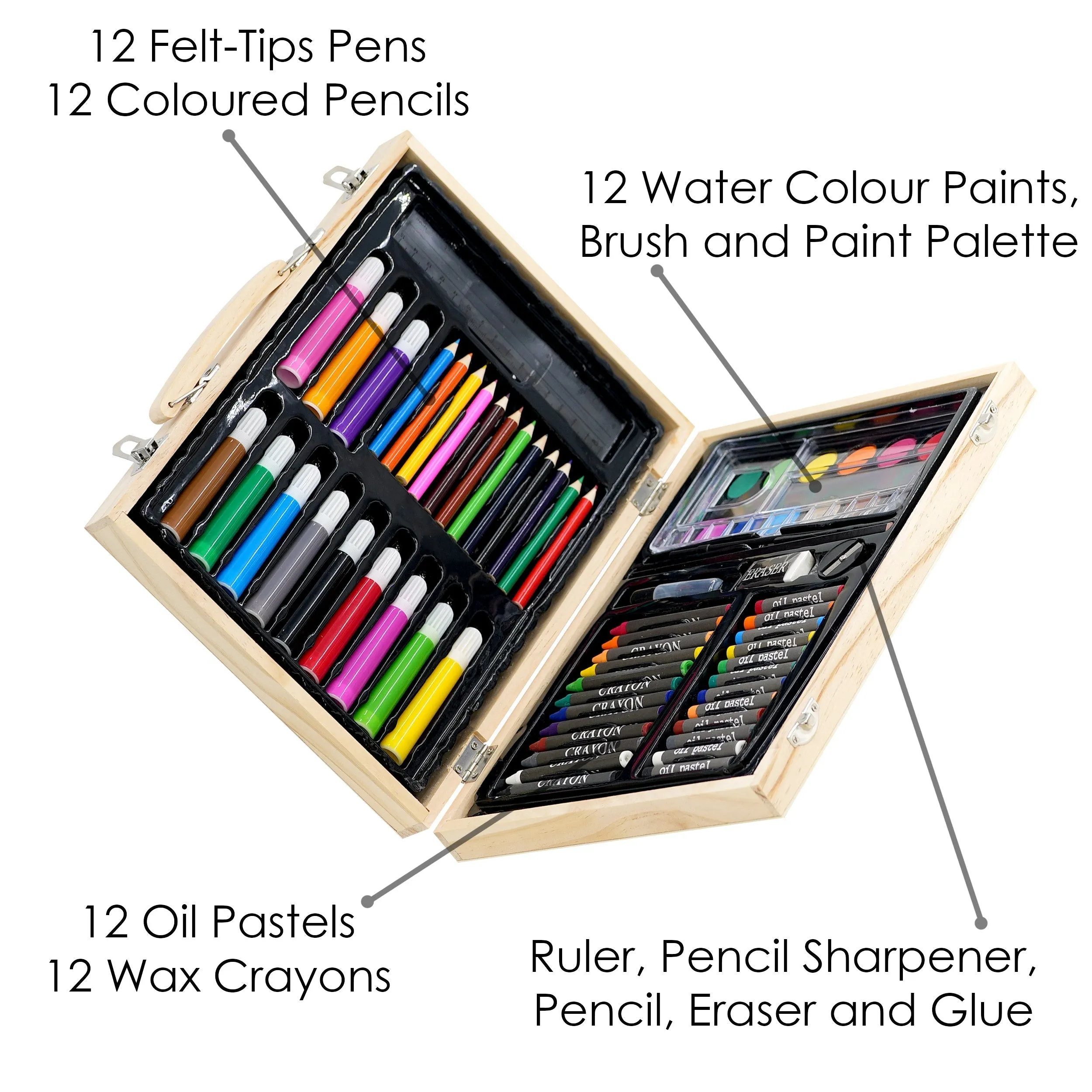 67 Pieces Art Set in a Wooden Case