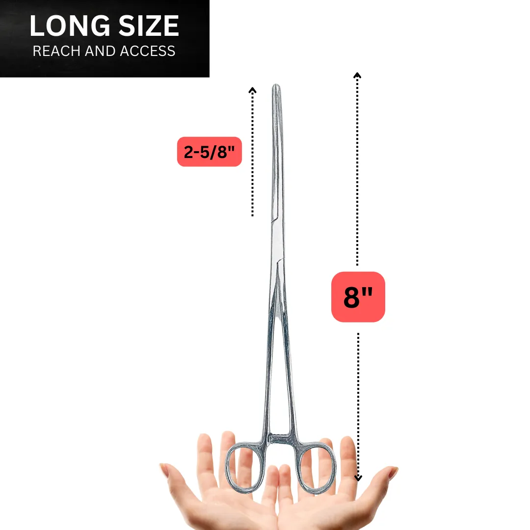 8" Stainless Steel Curved Jaw Hemostat  - S3-03282