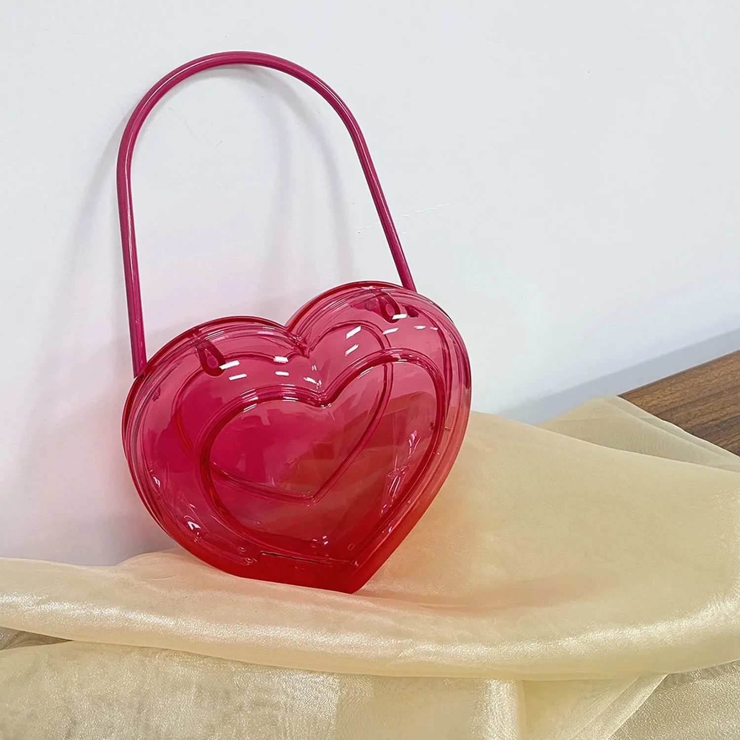 Acrylic Heart Bag - Clutch
