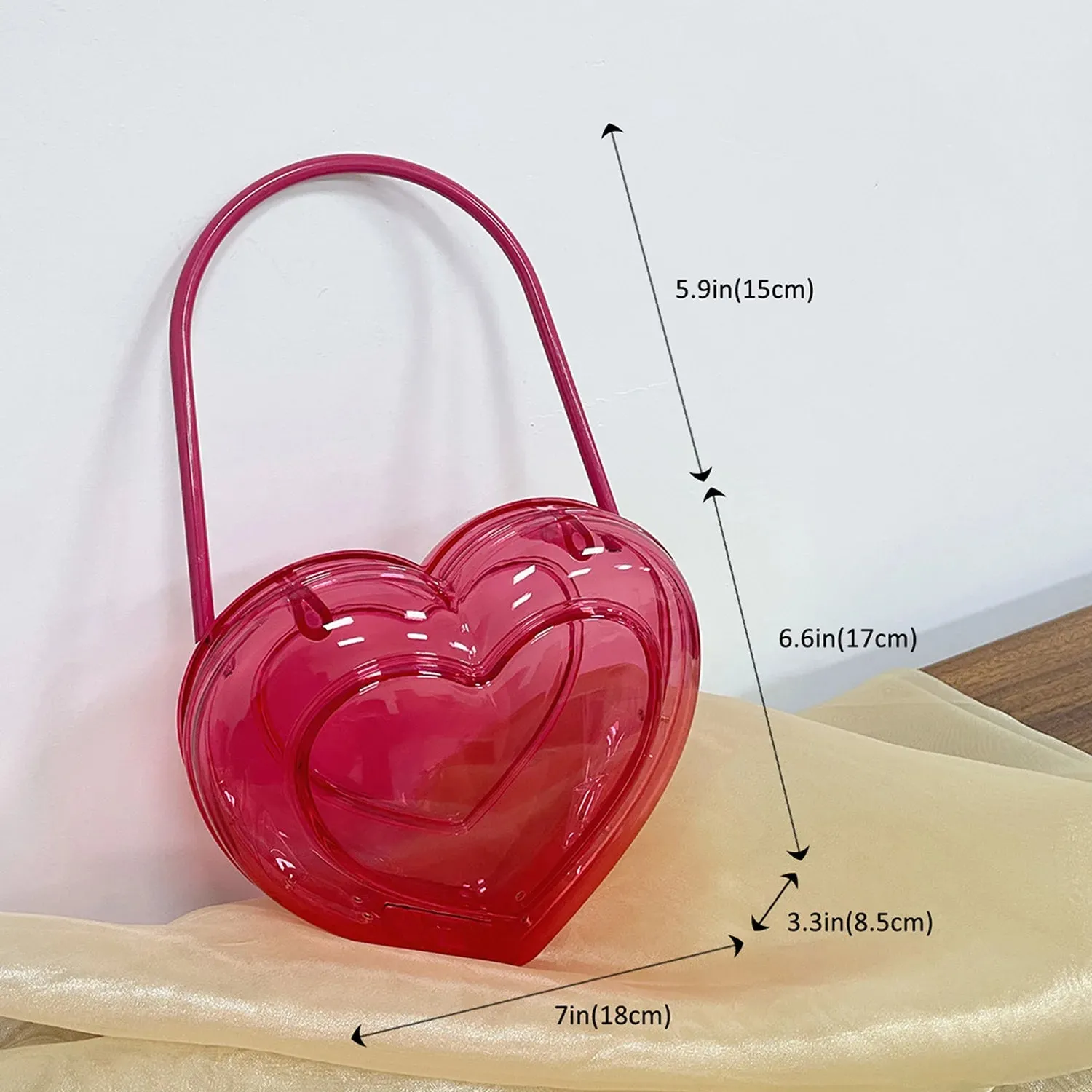 Acrylic Heart Bag - Clutch