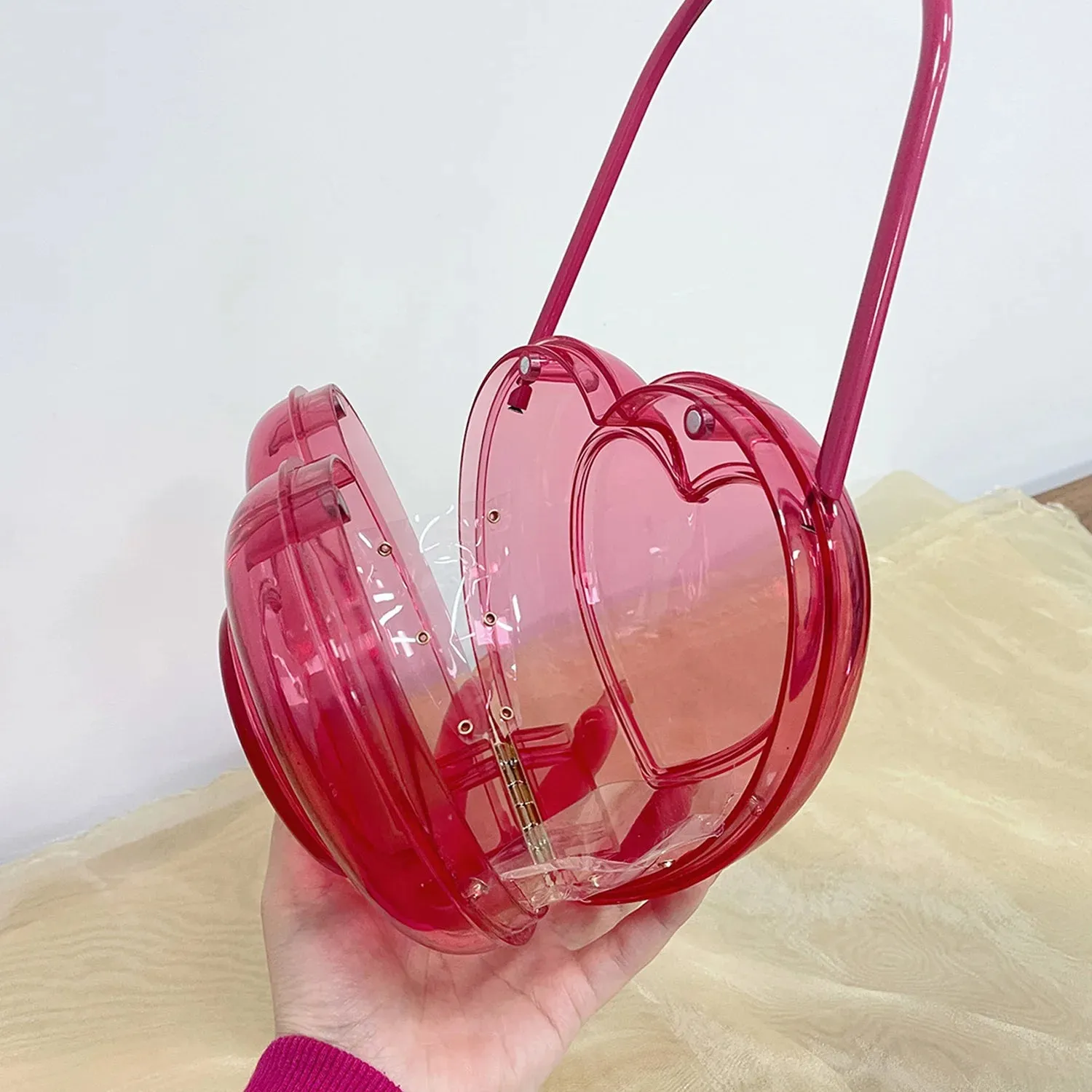 Acrylic Heart Bag - Clutch