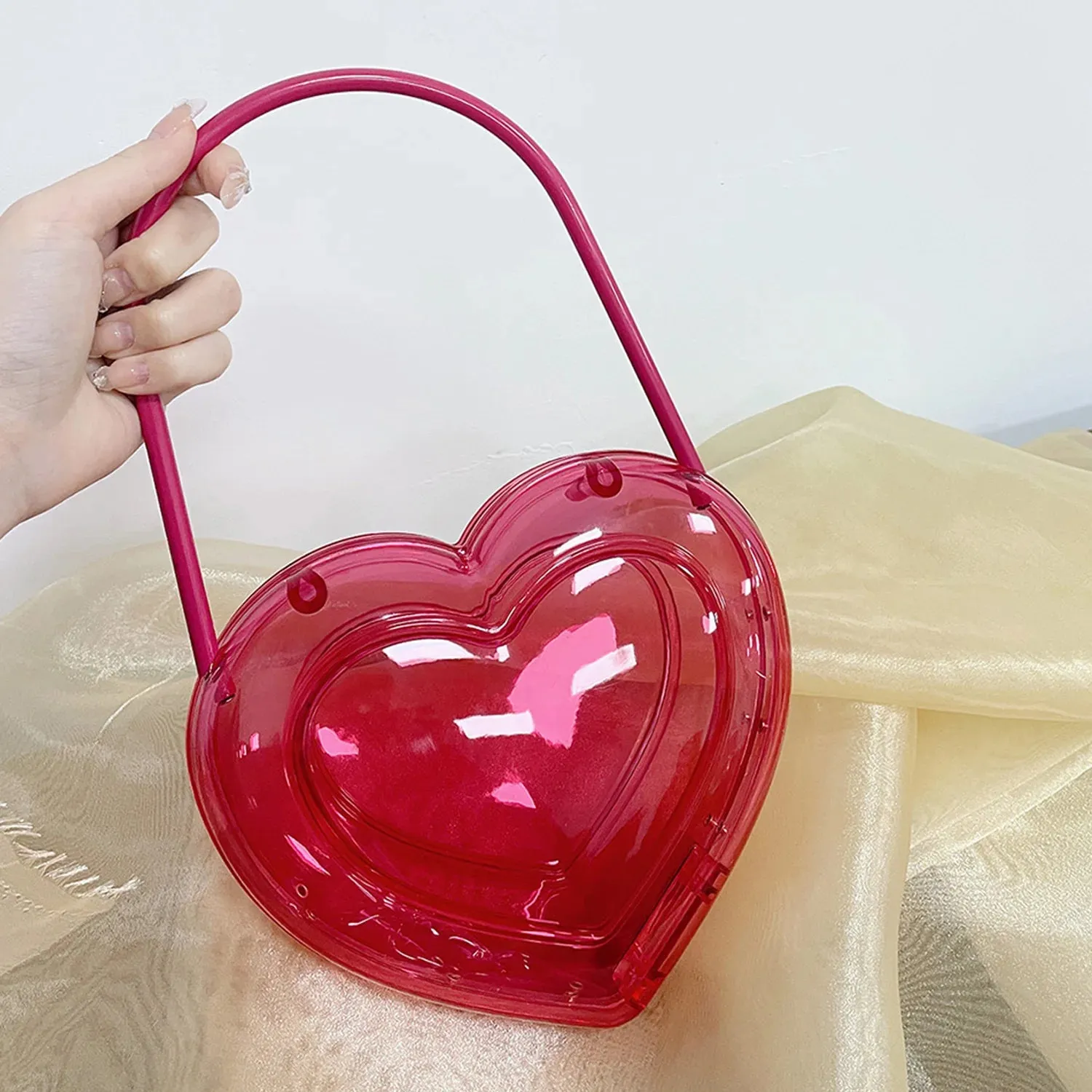 Acrylic Heart Bag - Clutch