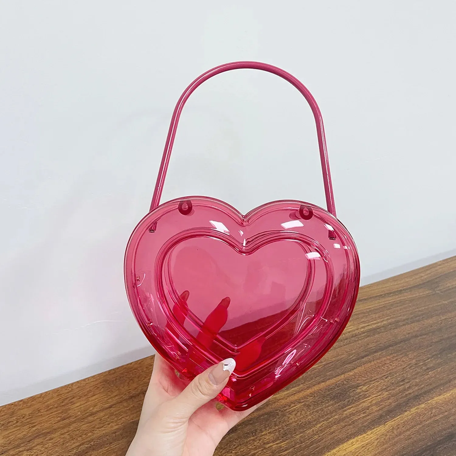 Acrylic Heart Bag - Clutch