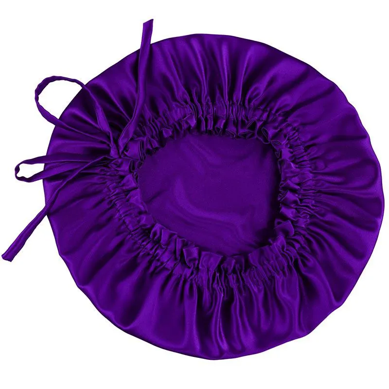 Adjustable Silk Bonnet - Double side - Royal Purple