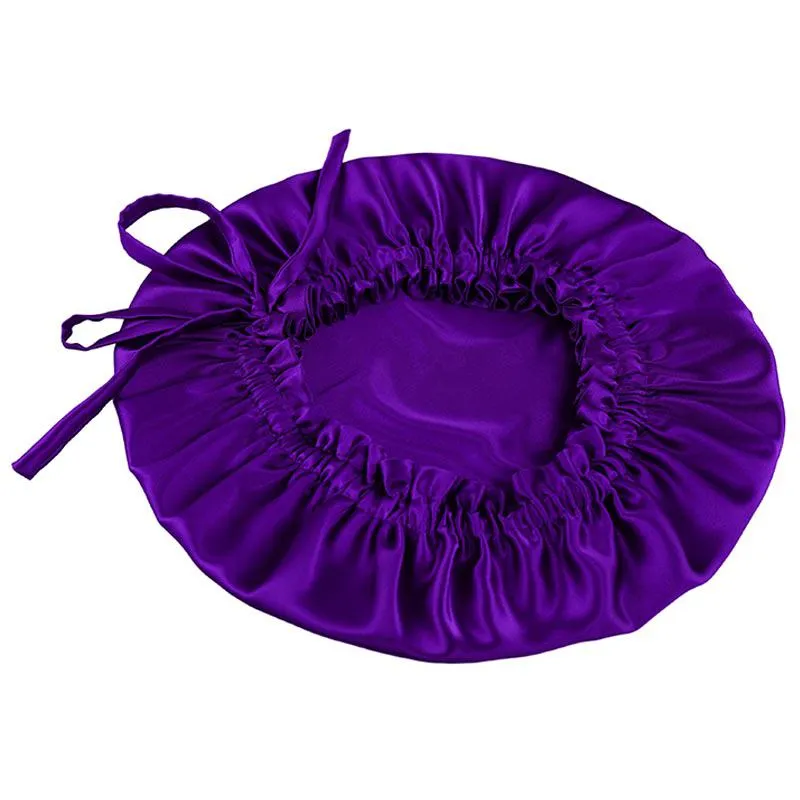Adjustable Silk Bonnet - Double side - Royal Purple