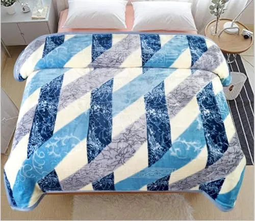 ALCITIC HOME Soft Fabric Touch Luxurious Imported Double Bed Double ply Blanket for Winters (Multicolor-08)
