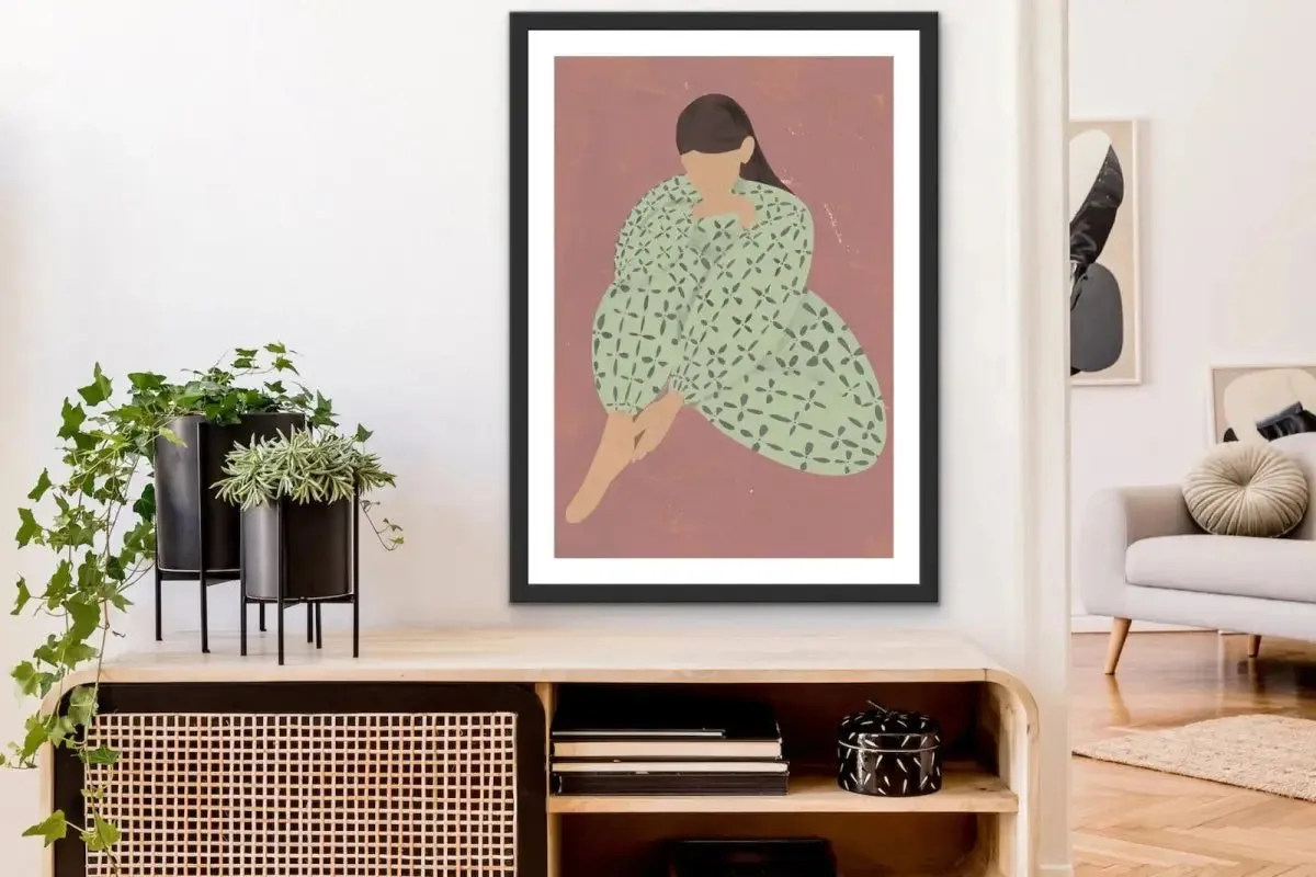 Anna - Woman Contemporary Boho Drawing Print