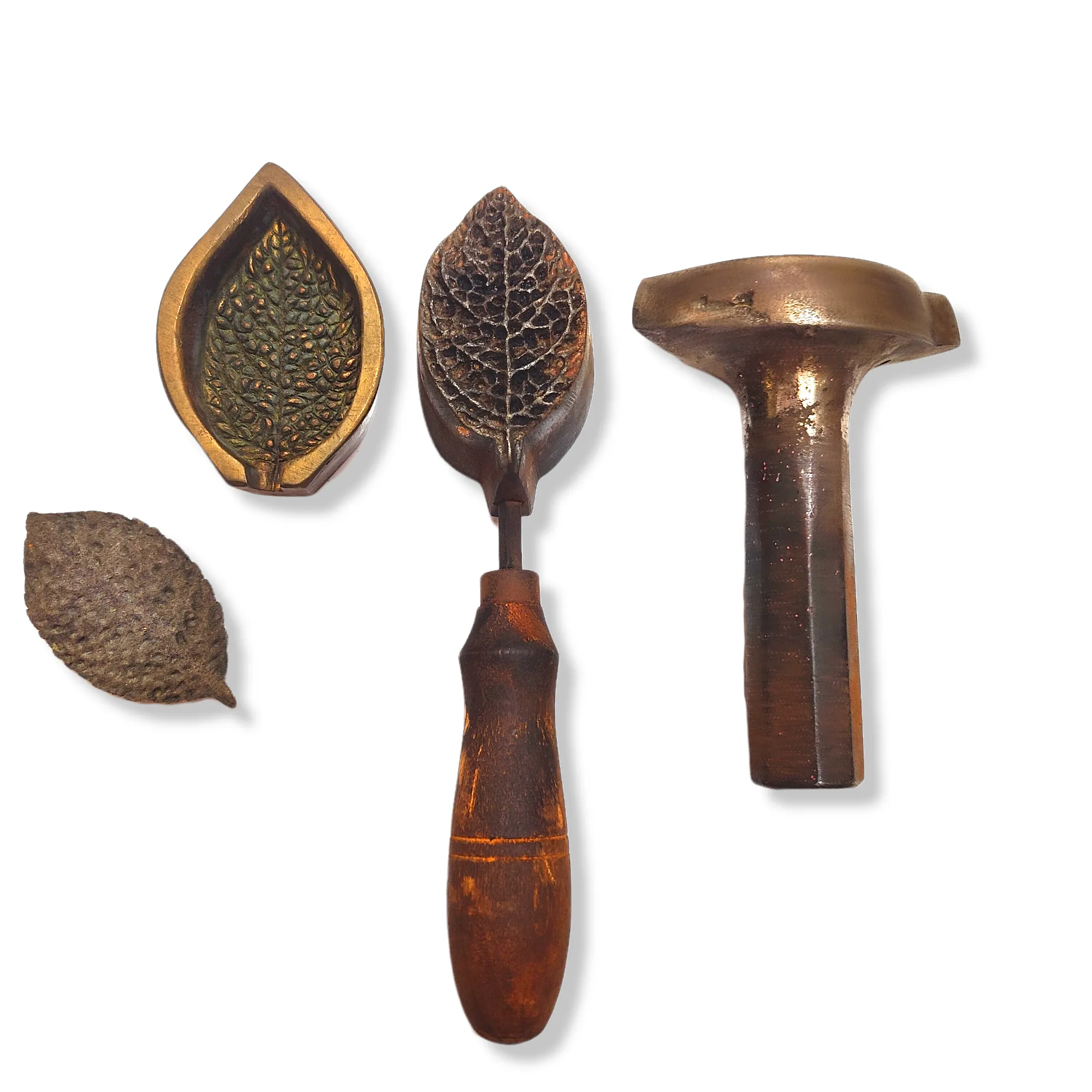 Antique Flower Mould & Cutter - Large Simple Leaf