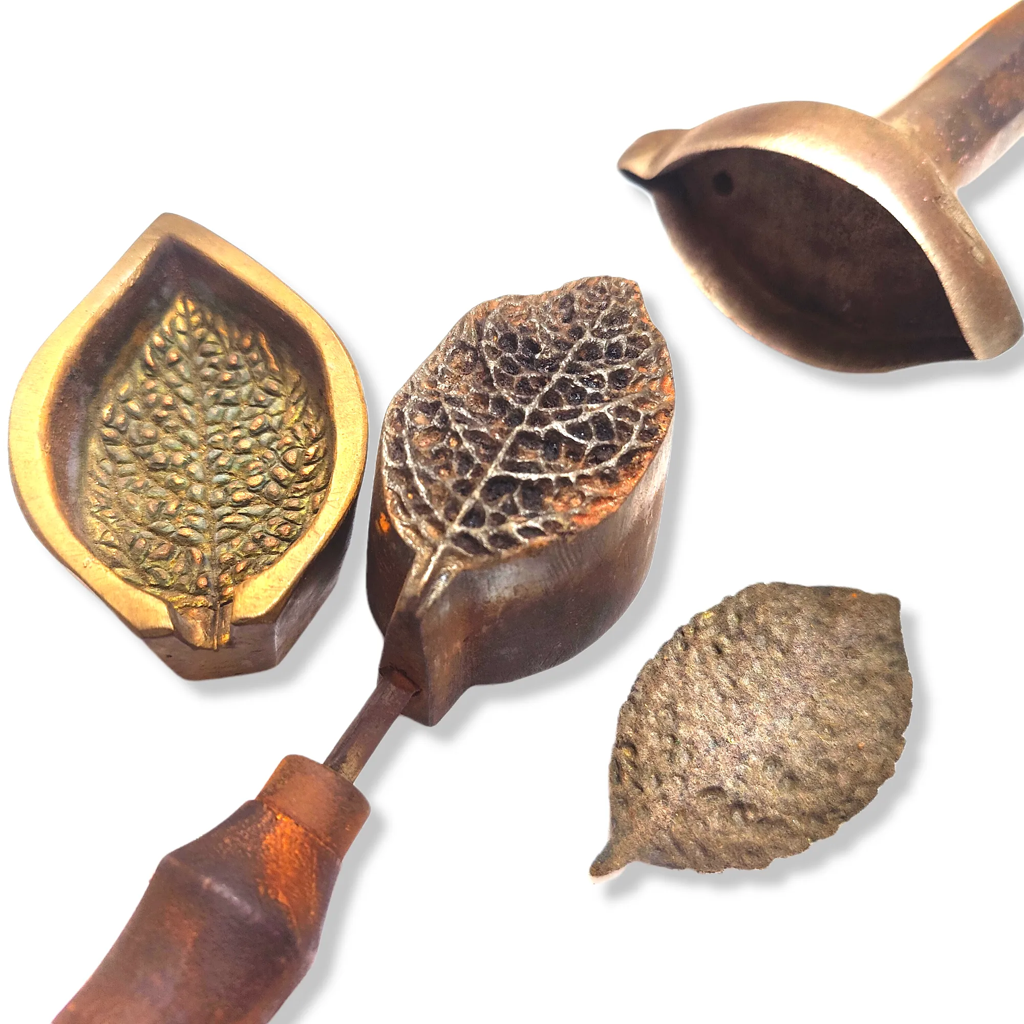 Antique Flower Mould & Cutter - Large Simple Leaf