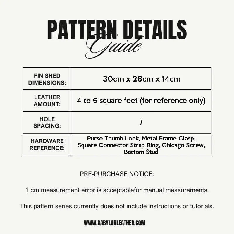 BABYLON™ Luxurious Shoulder Bag Leather Craft Pattern AAB-296