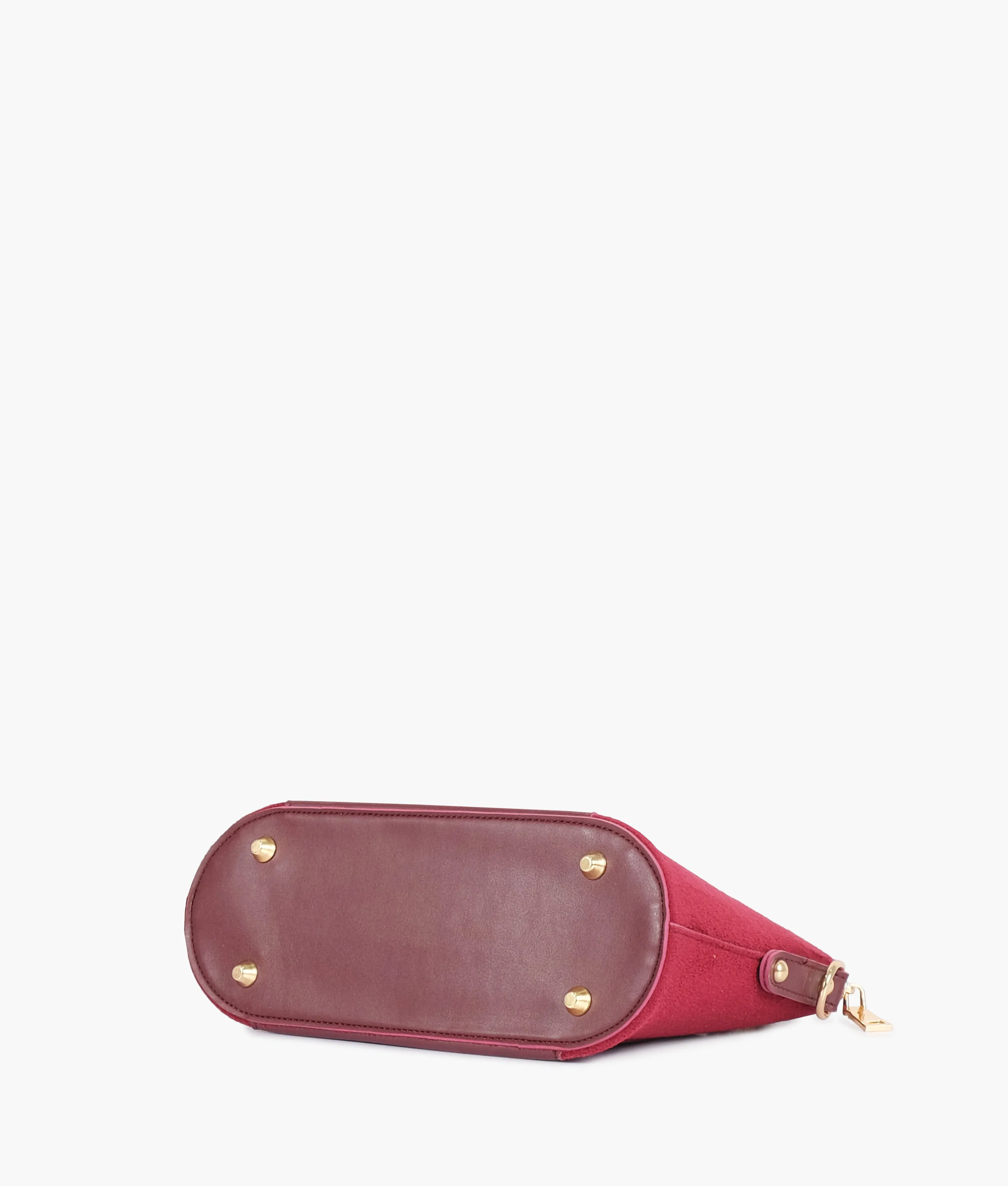Burgundy suede small evening bag