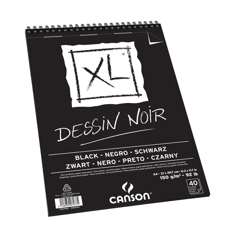 Canson XL Black Paper Spiral Pad A4