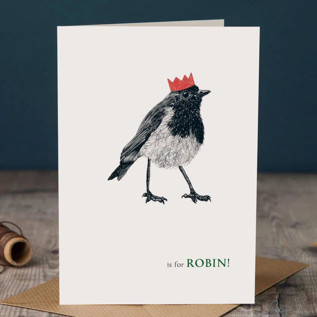 Christmas R is for Robin Card