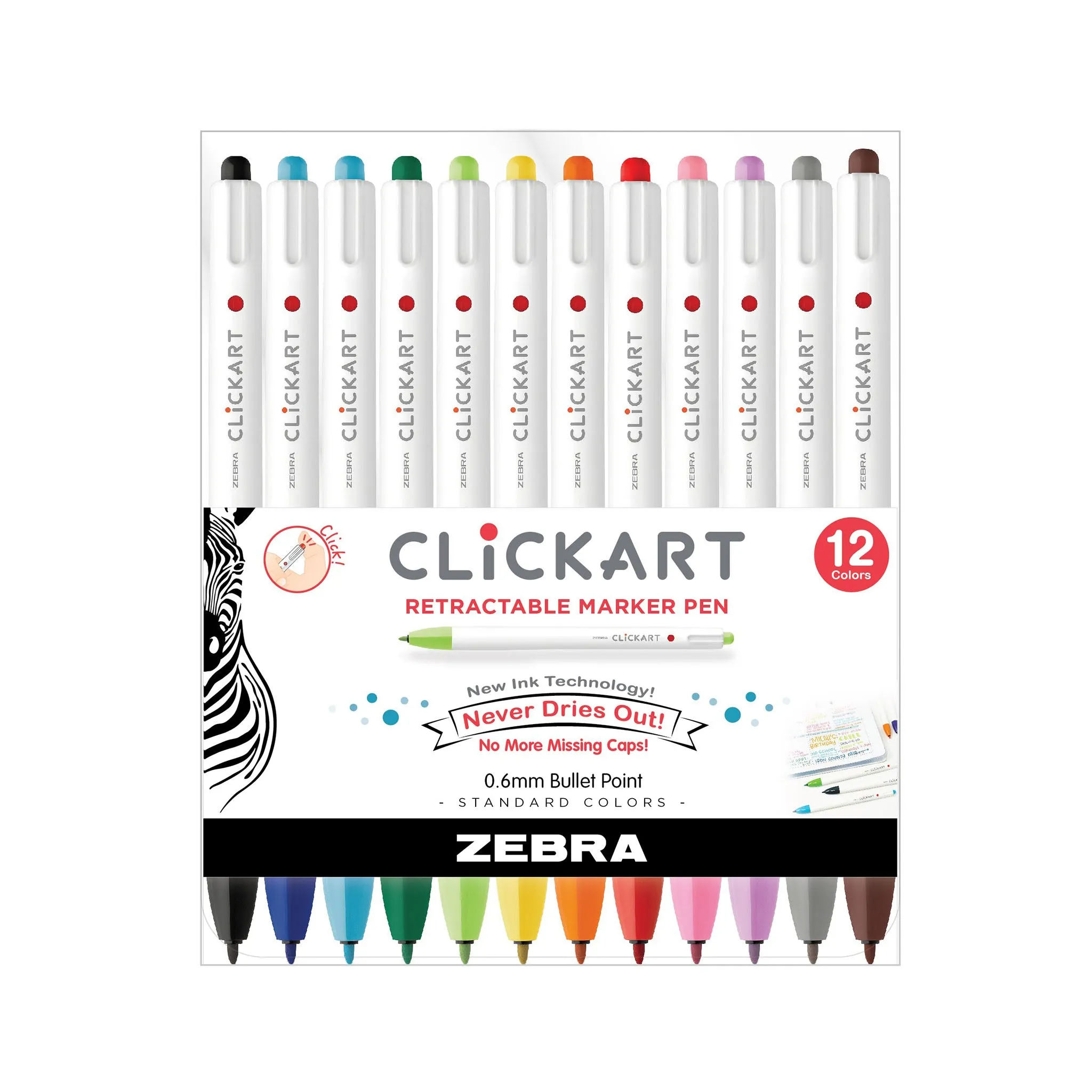 CLiCKART Retractable Felt Tip Marker