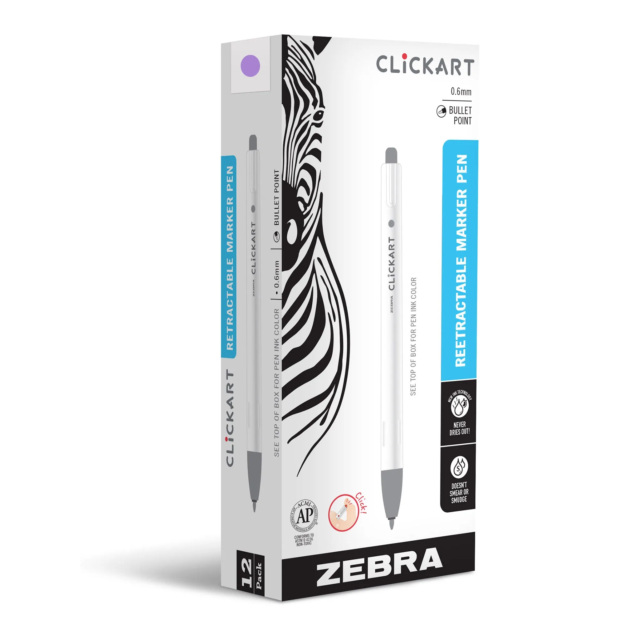CLiCKART Retractable Felt Tip Marker
