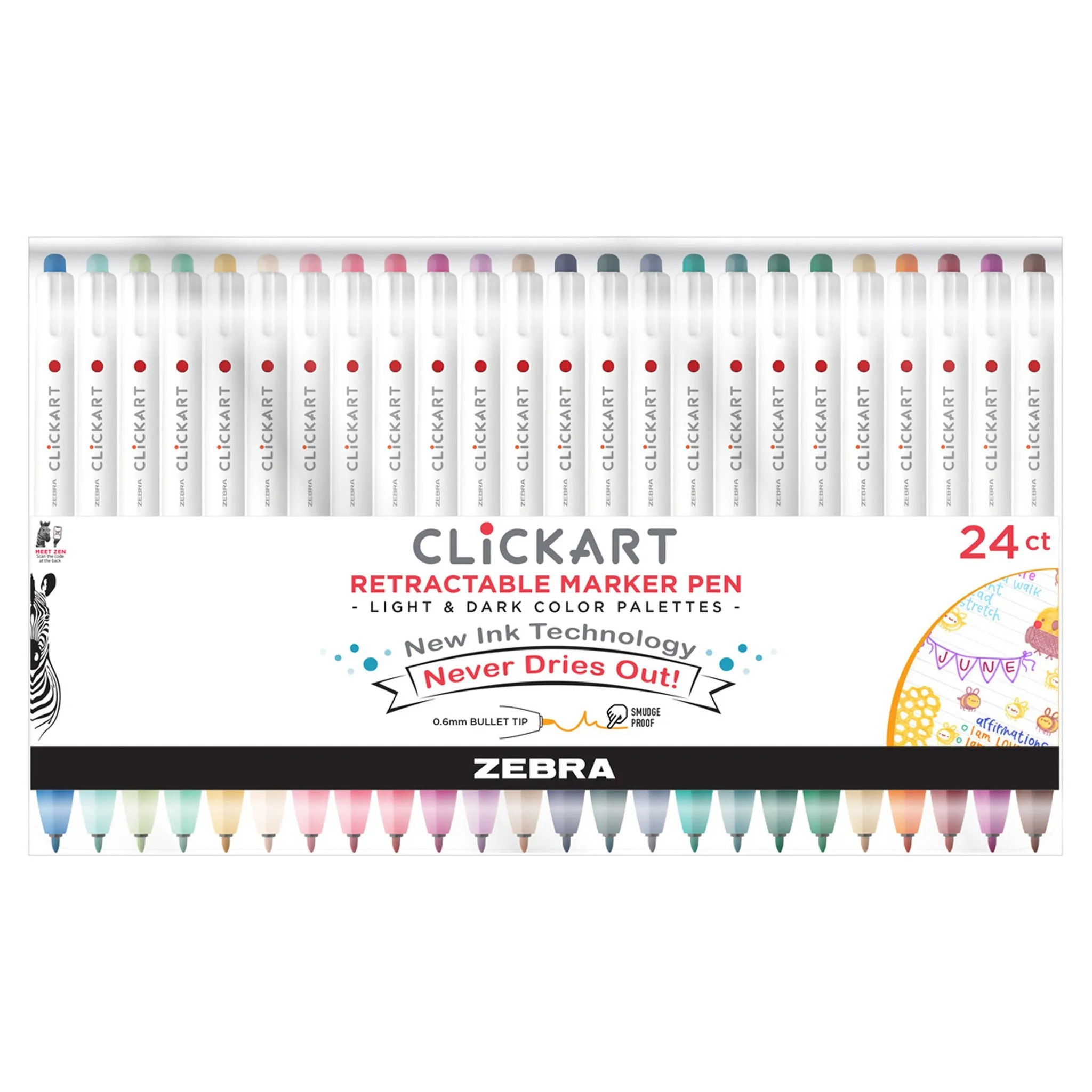 CLiCKART Retractable Felt Tip Marker