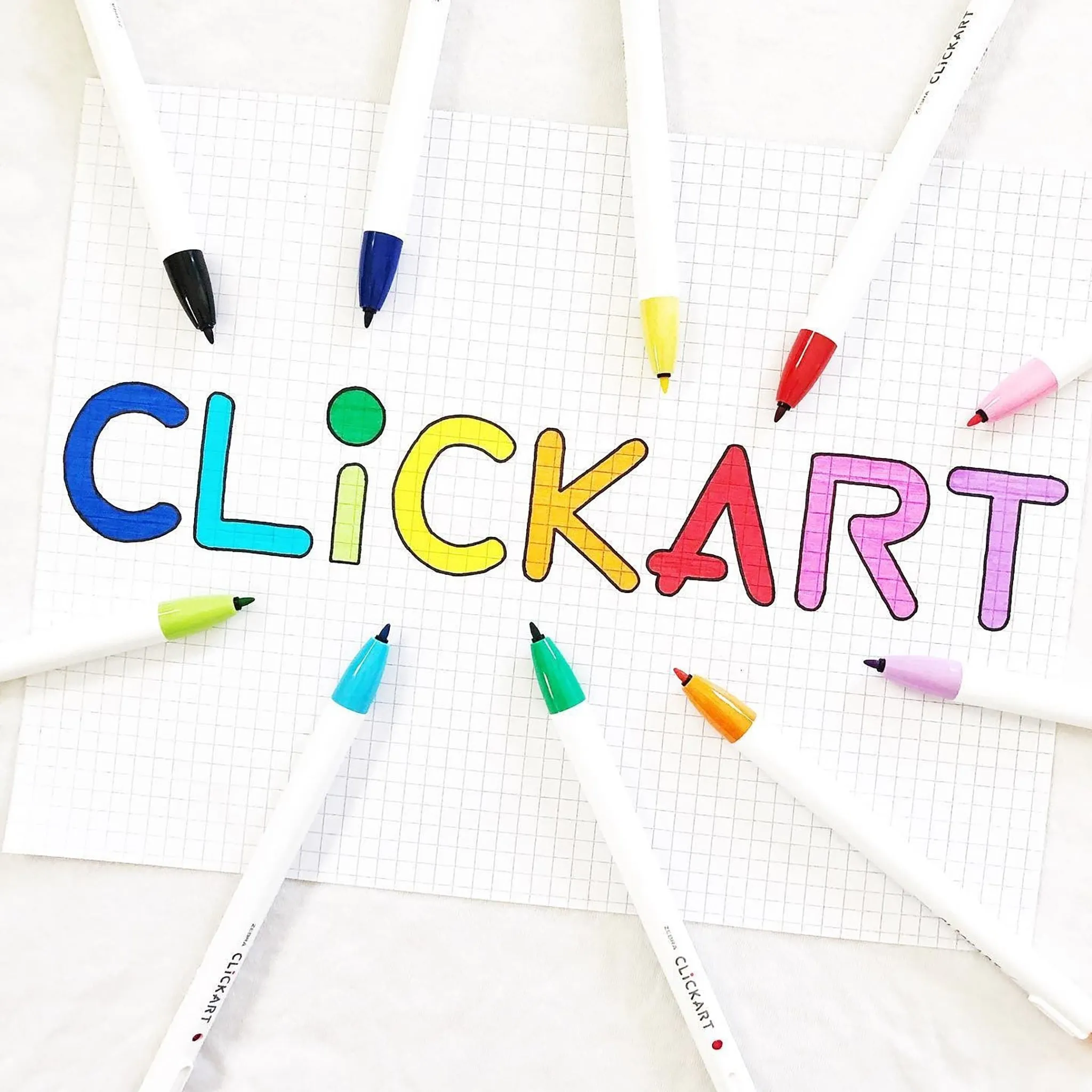 CLiCKART Retractable Felt Tip Marker