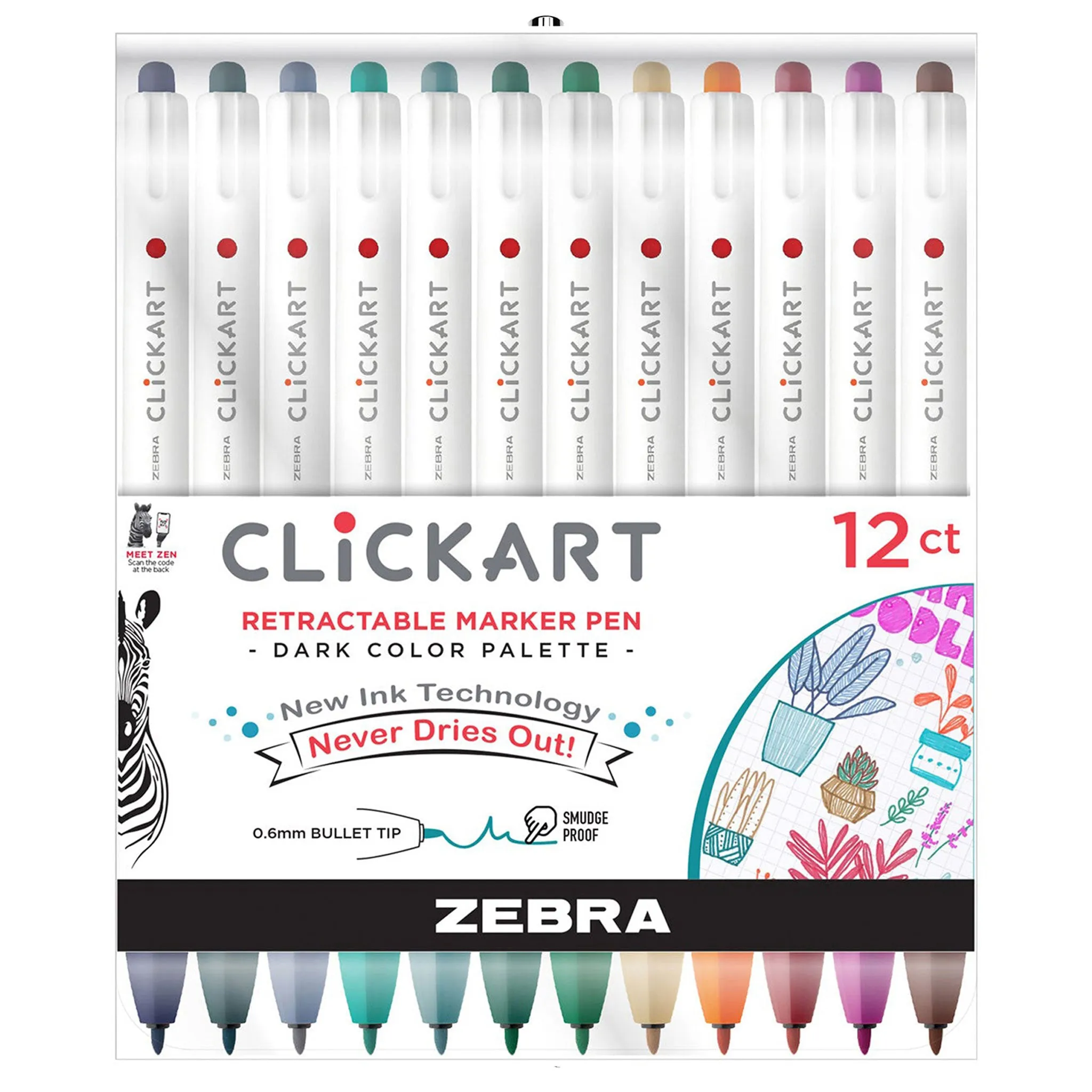 CLiCKART Retractable Felt Tip Marker