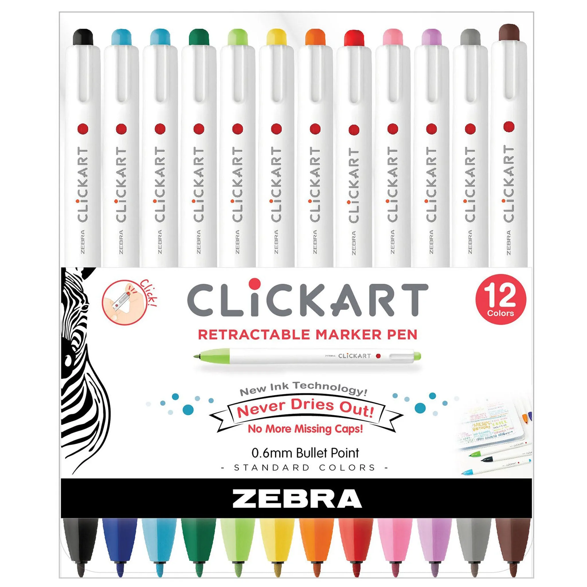 CLiCKART Retractable Felt Tip Marker