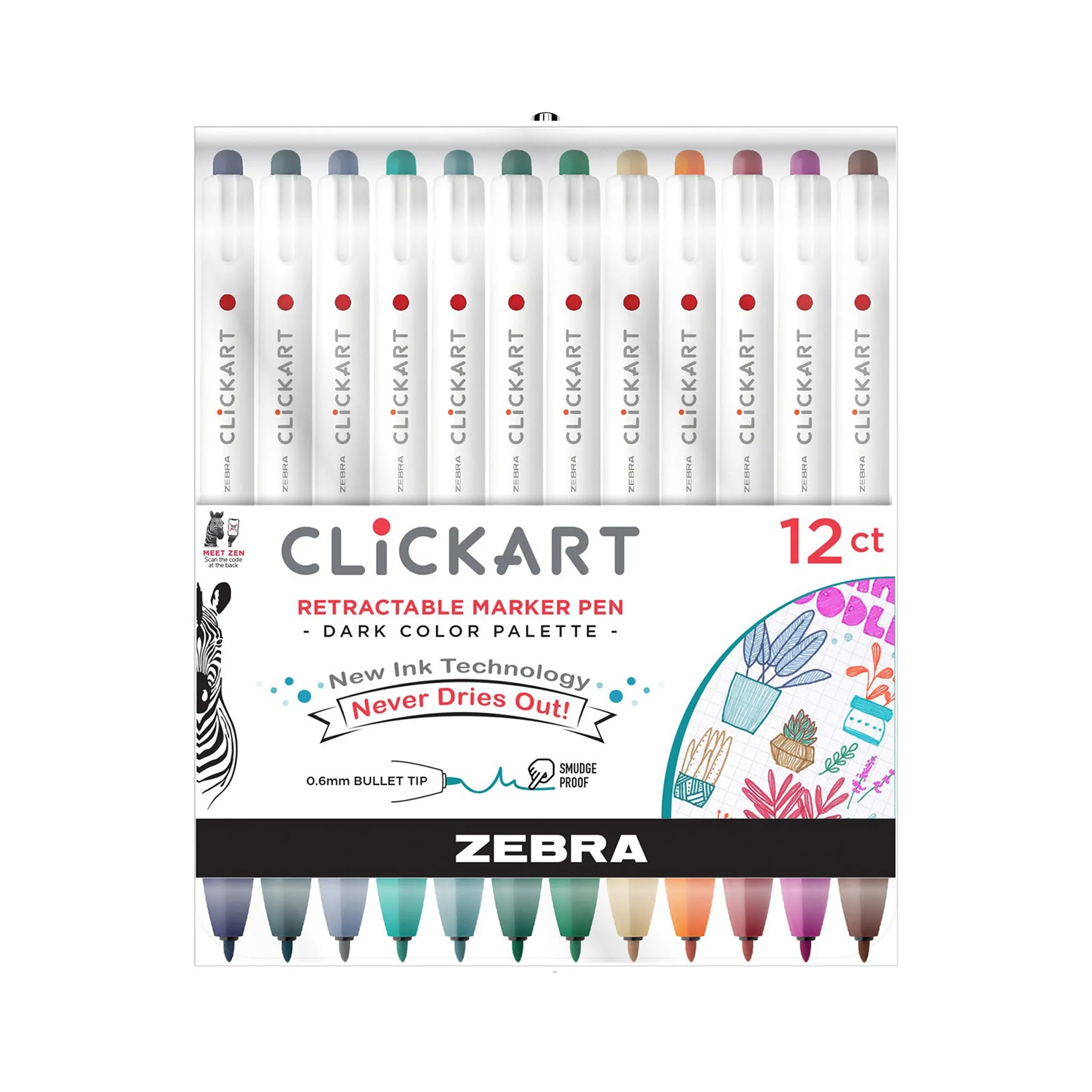 CLiCKART Retractable Felt Tip Marker