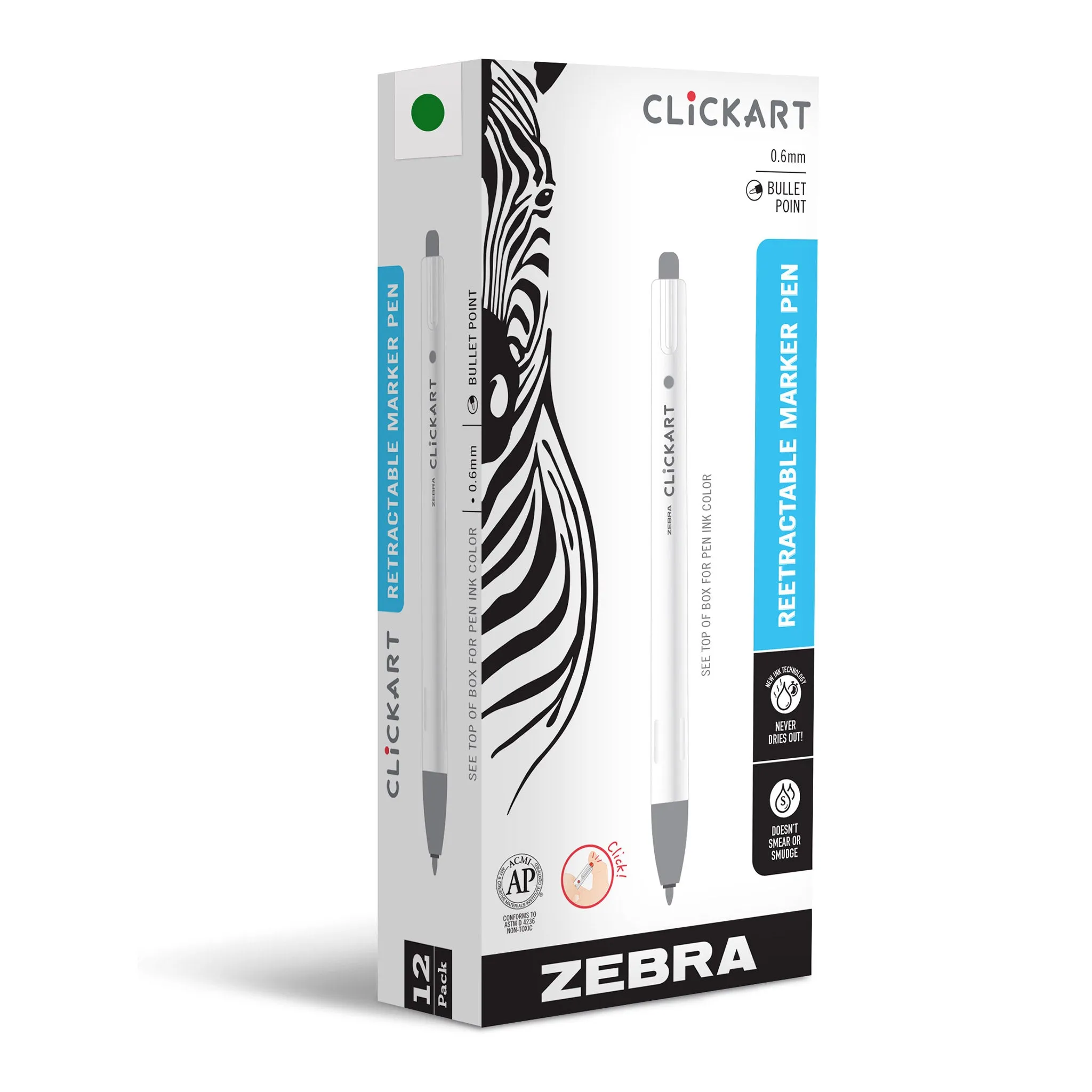 CLiCKART Retractable Felt Tip Marker