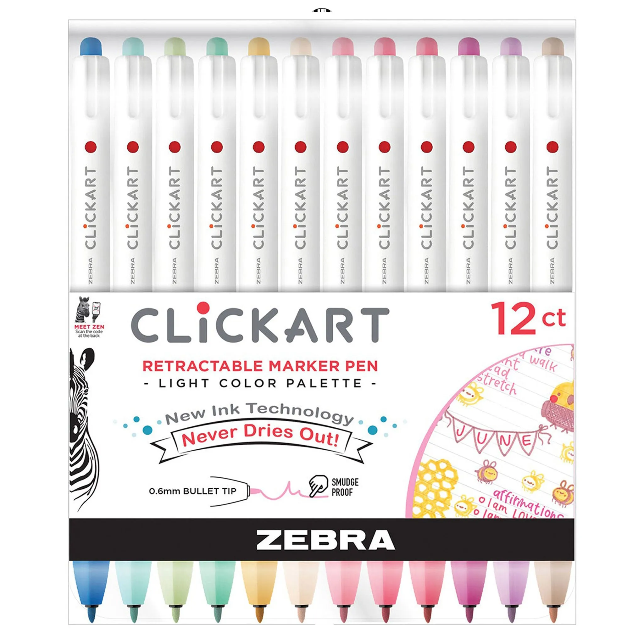 CLiCKART Retractable Felt Tip Marker