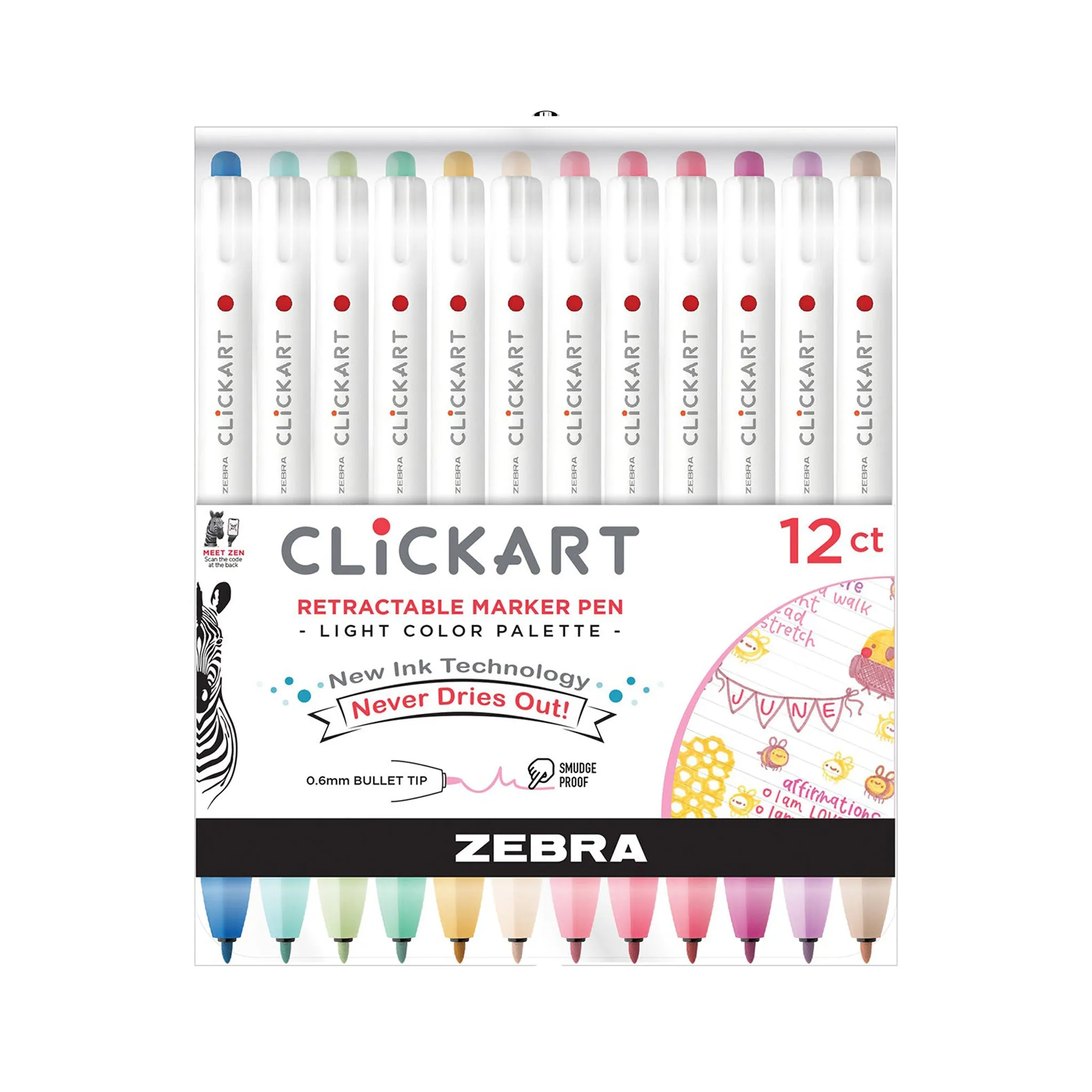 CLiCKART Retractable Felt Tip Marker