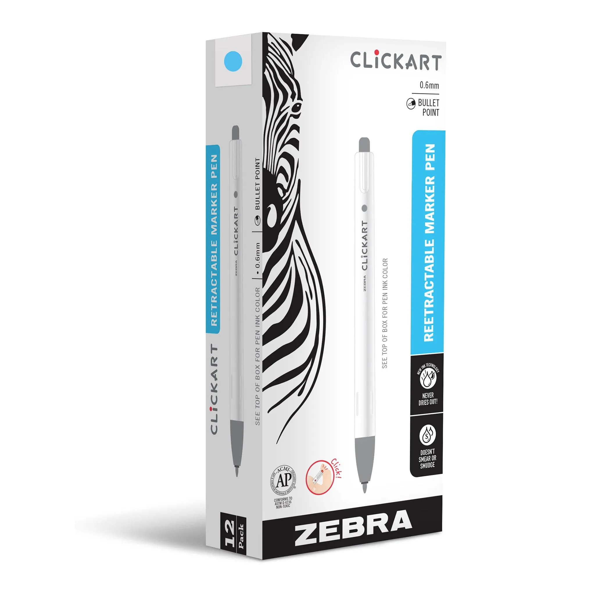 CLiCKART Retractable Felt Tip Marker