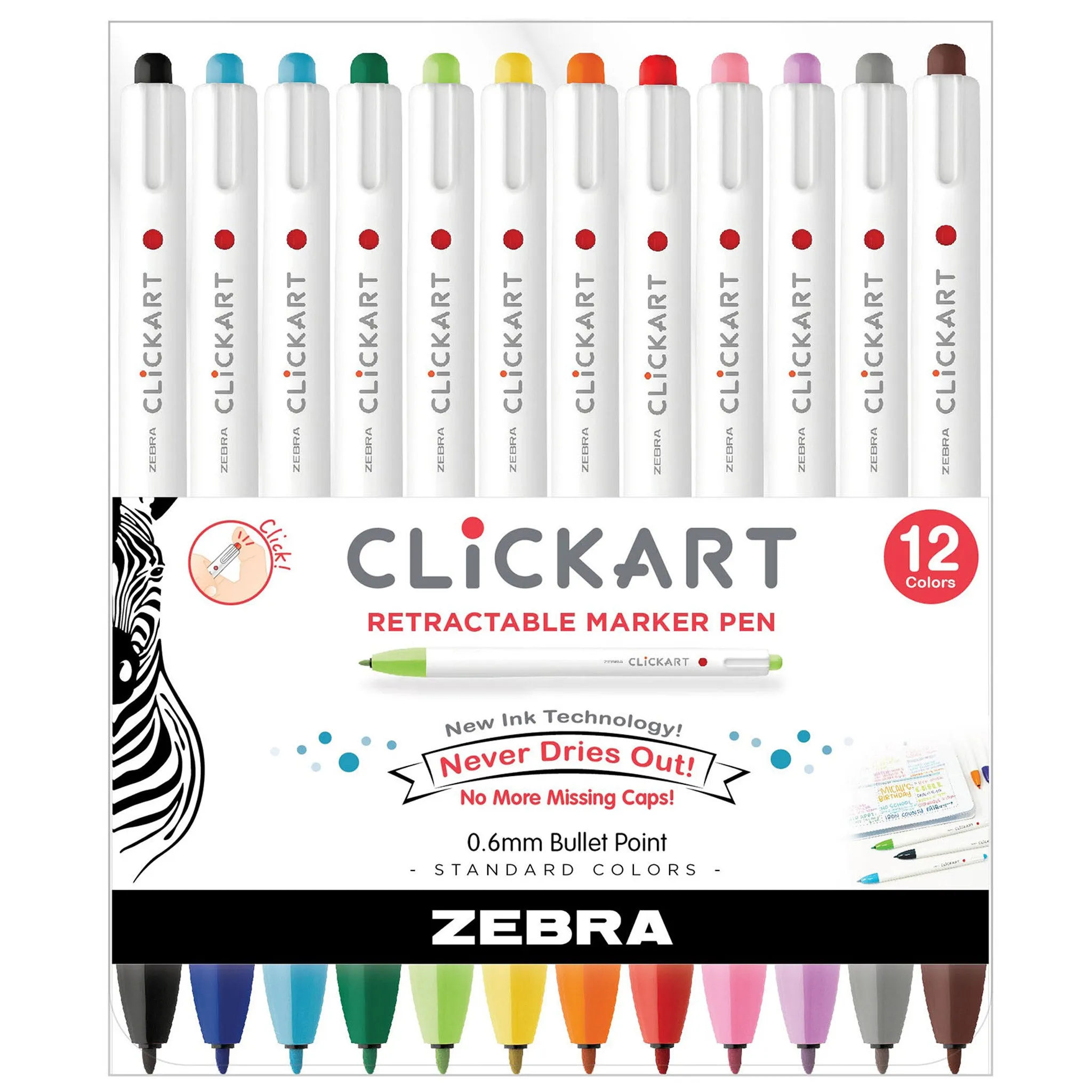 CLiCKART Retractable Felt Tip Marker