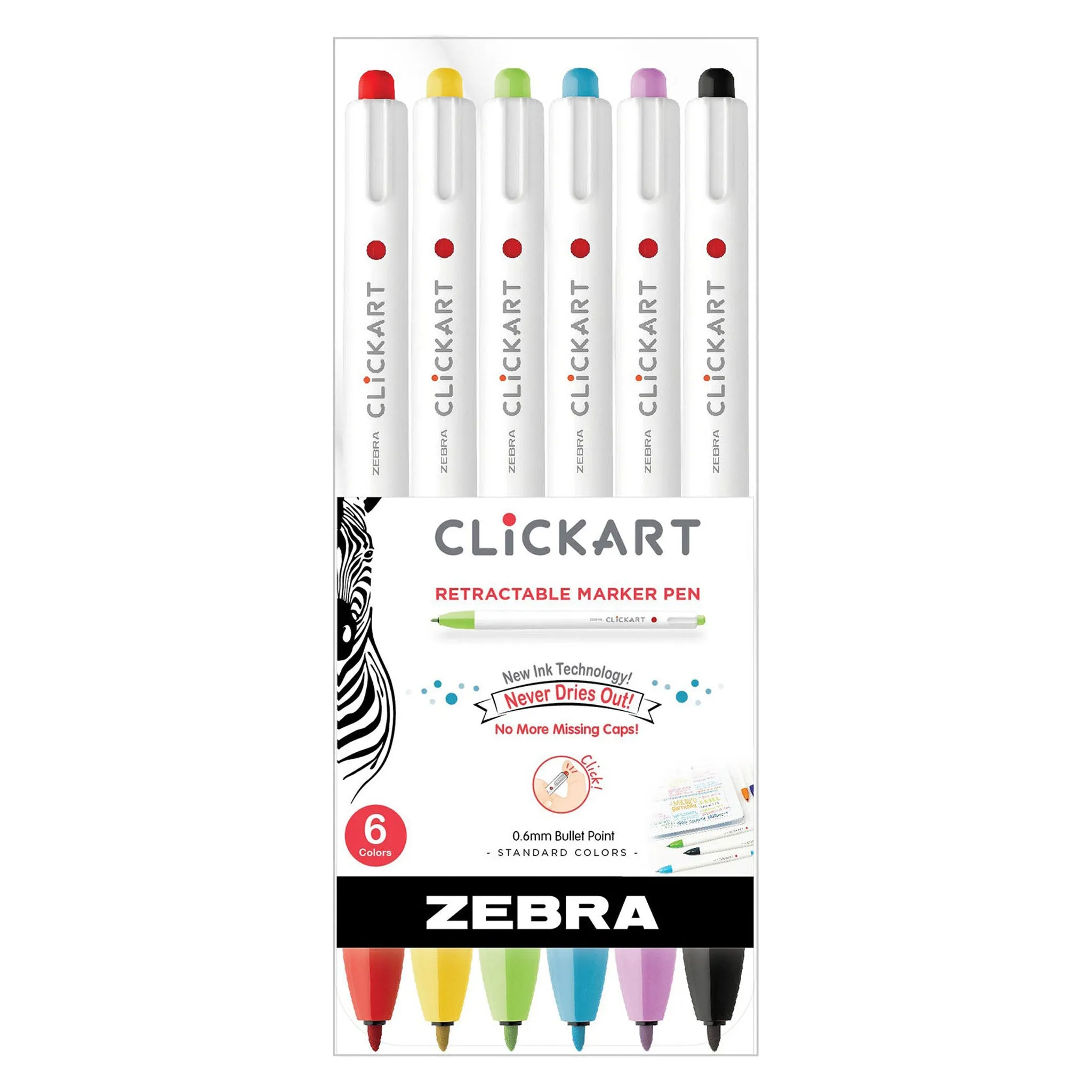CLiCKART Retractable Felt Tip Marker