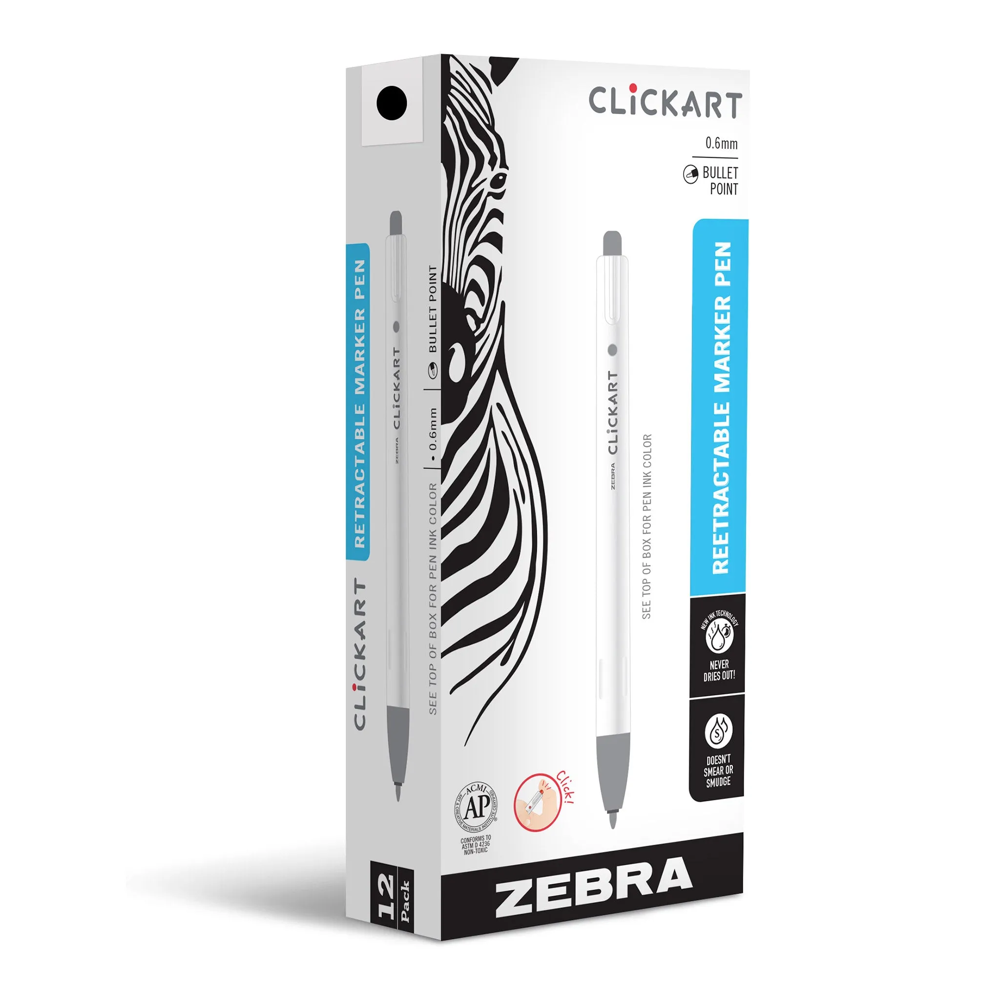 CLiCKART Retractable Felt Tip Marker