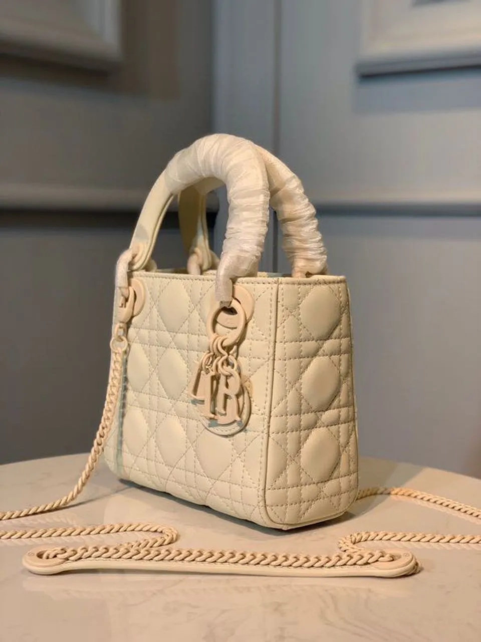 DI Mini Lady Bag Ivory For Women 6.5in/17cm CD M0505SLOI
