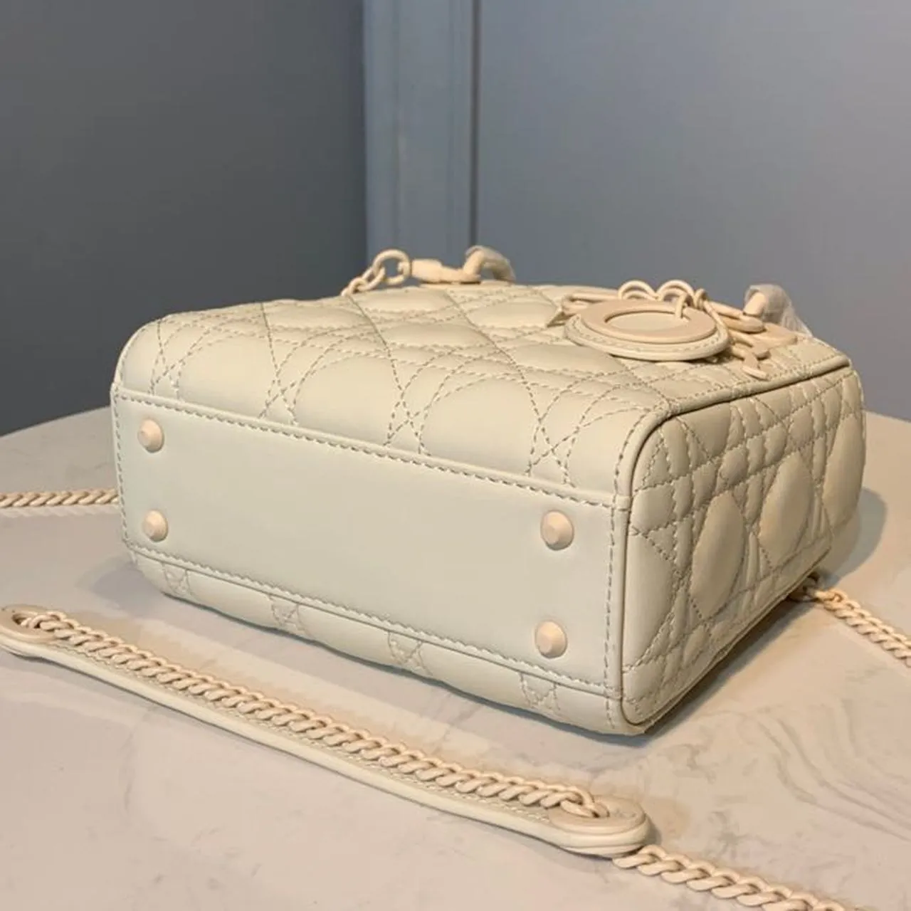 DI Mini Lady Bag Ivory For Women 6.5in/17cm CD M0505SLOI