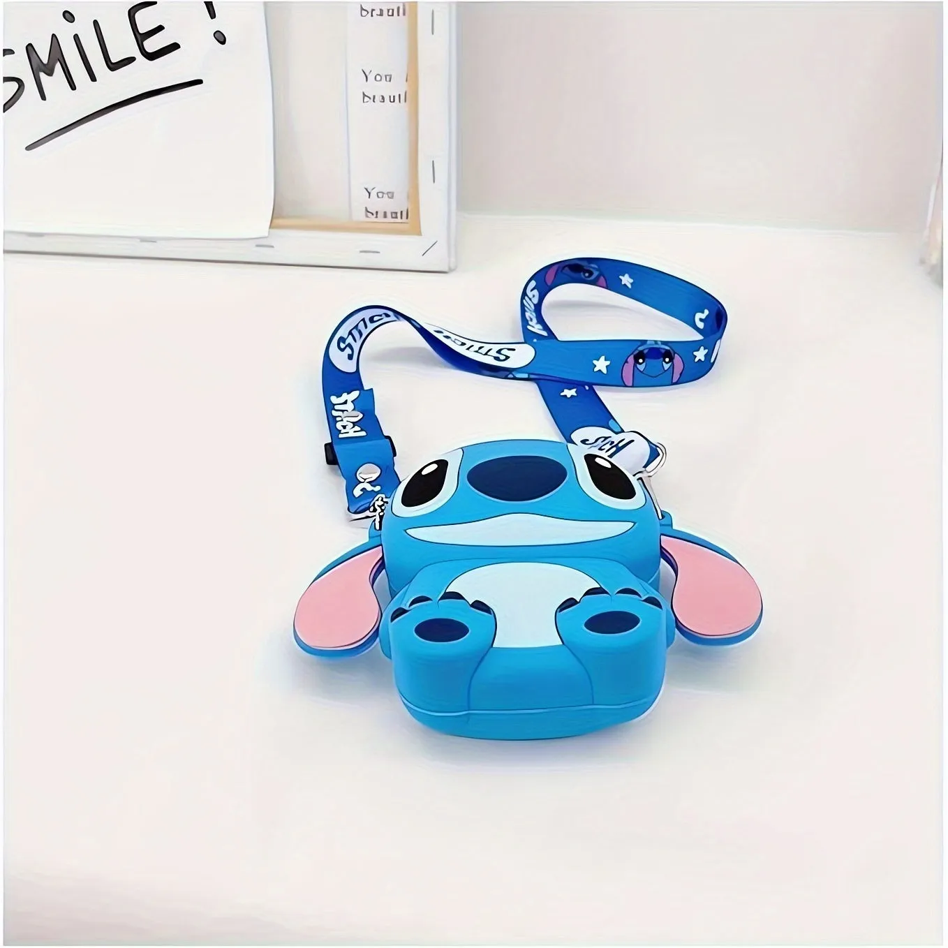 Disney Stitch Silicone Crossbody Bag With Adjustable Strap - Zippered Coin Purse & Handbag