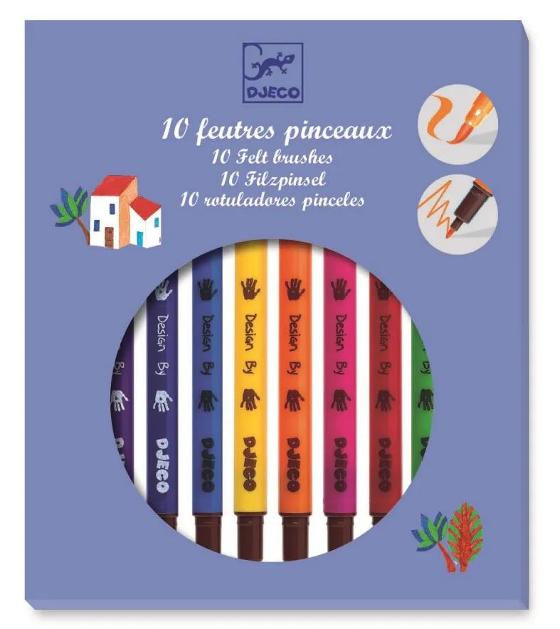 Djeco 10 Felt Brushes - Classic