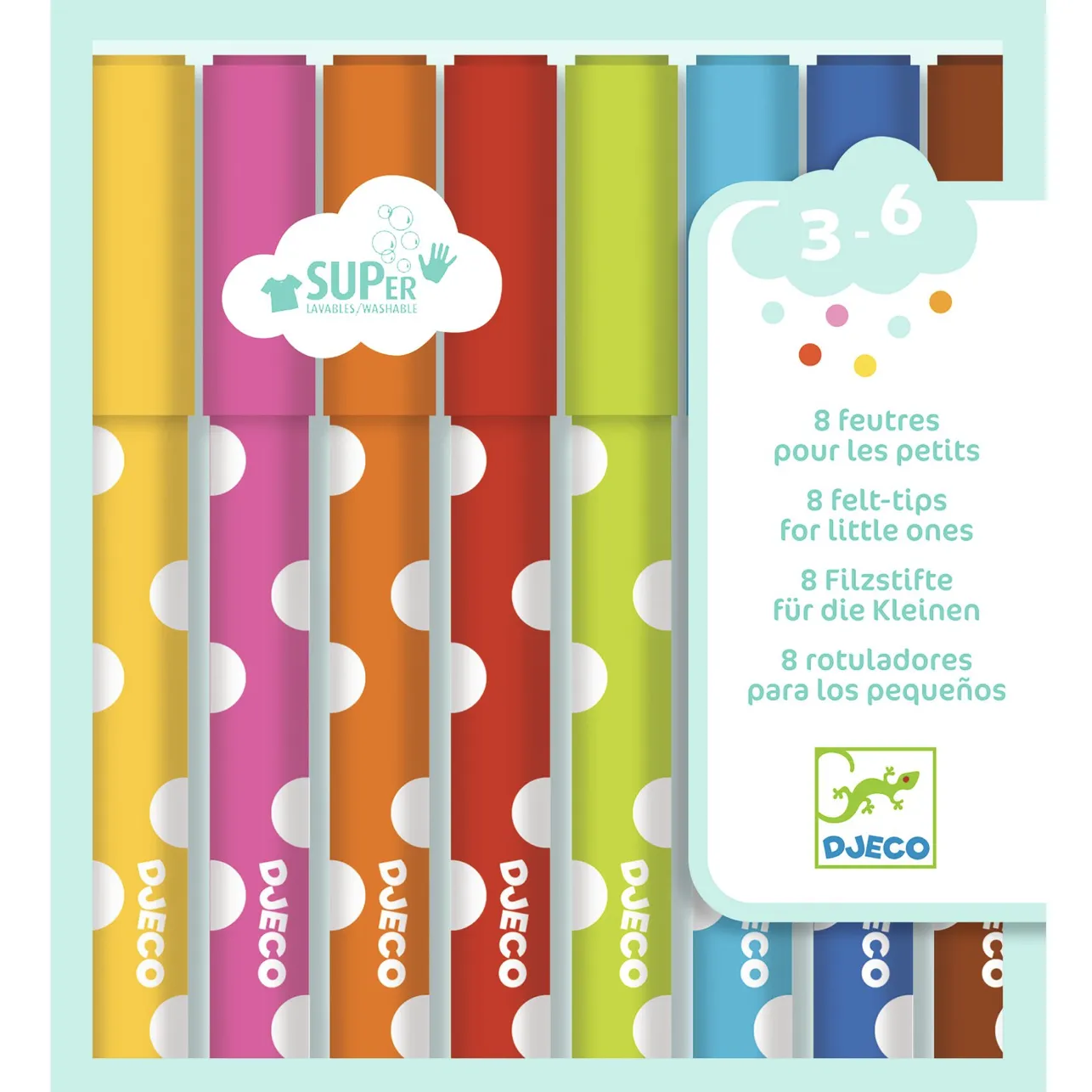 Djeco - 8 Felt Tip Pens for Little Ones