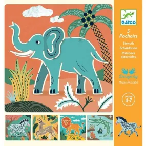 Djeco Art   Craft Pochoirs - Wild Animals