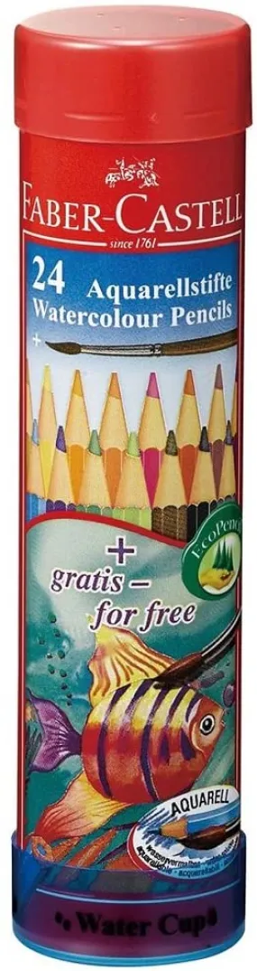 FABER-CASTELL WATER COLOUR PENCIL R/TIN 24 COLOUR