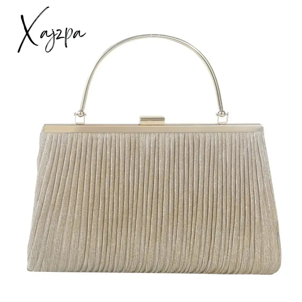 Fashion Women Evening Bag Elegant Glitter Pleated Ladies Clutch Party Wedding Shoulder Crossbody Bags Banquet Handbag
