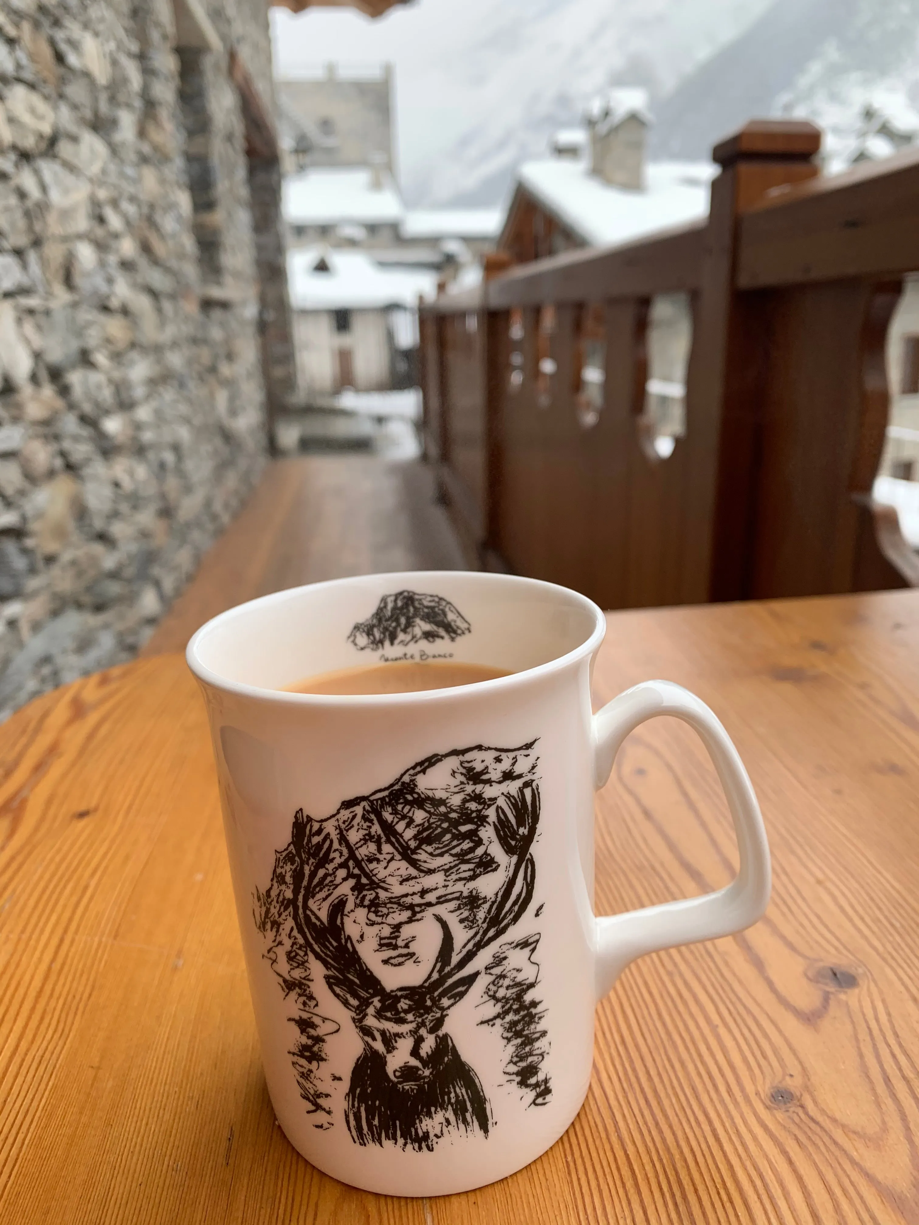 Fine bone china mug/deer mug/ Monte Bianco / alpine décor/ homeware/home-warming gift/Christmas gift/gifts for her/ gifts for him/Mont Blanc Active