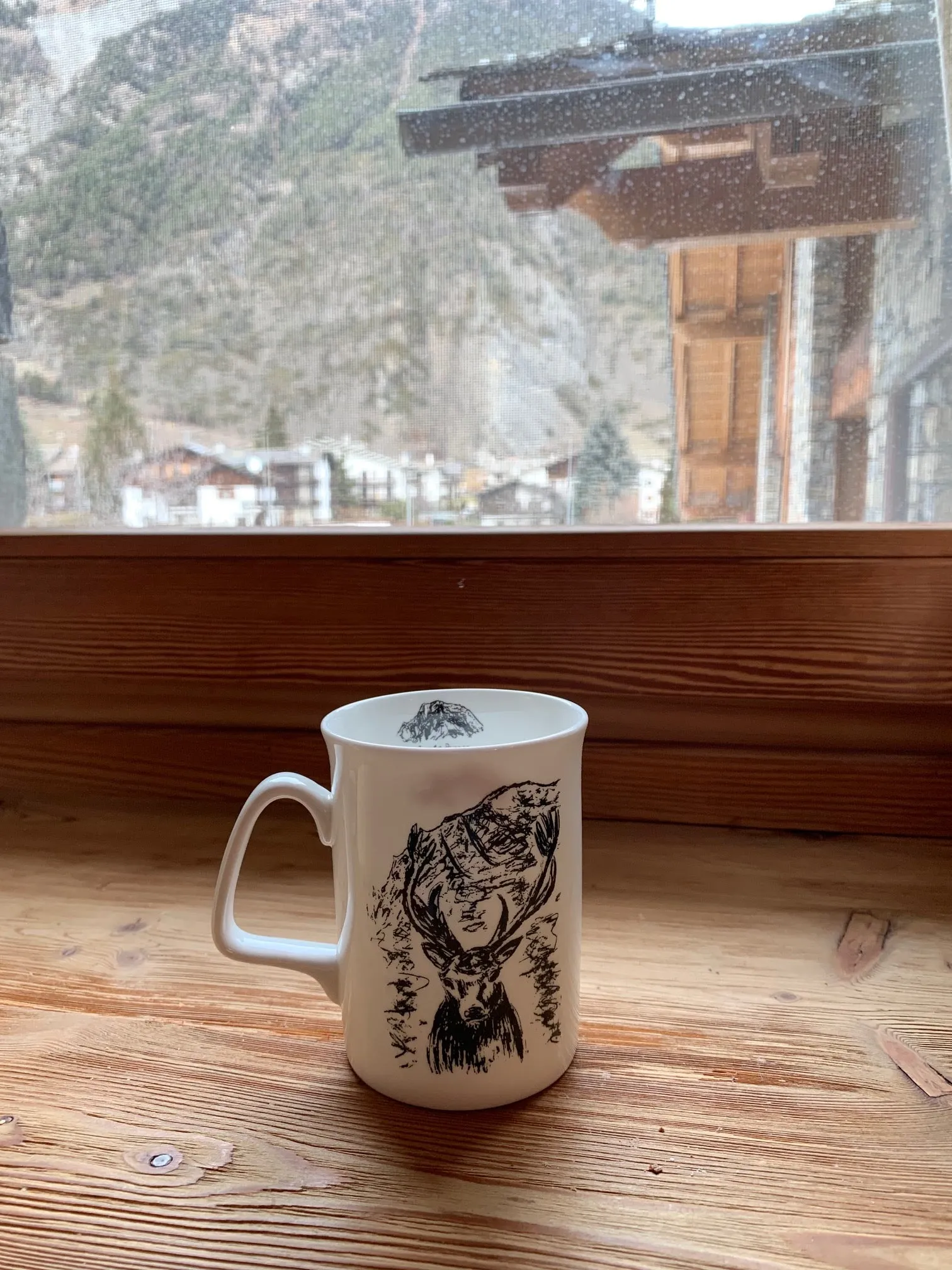 Fine bone china mug/deer mug/ Monte Bianco / alpine décor/ homeware/home-warming gift/Christmas gift/gifts for her/ gifts for him/Mont Blanc Active