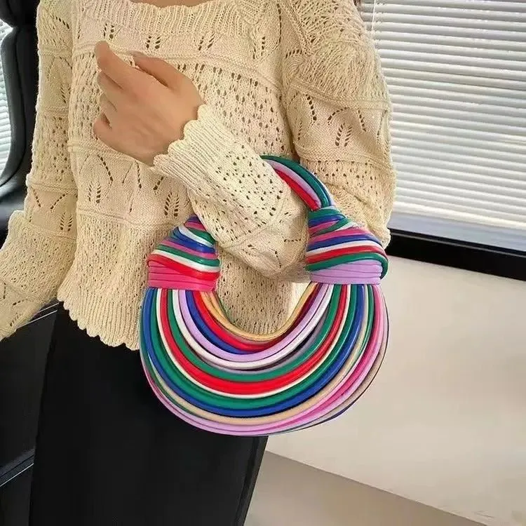 Handwoven Noodle Knotted Bag - Dimensional Handbag